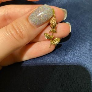 Rose Charm in 10K Two-Tone Gold